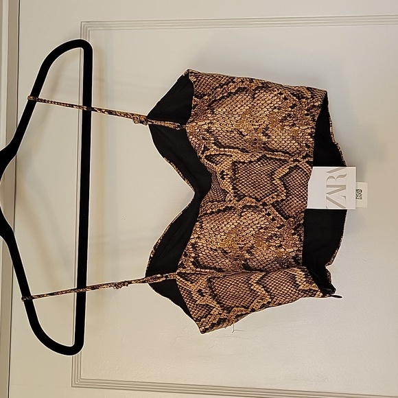 NWT Zara snake print corset top size M - Picture 2 of 2